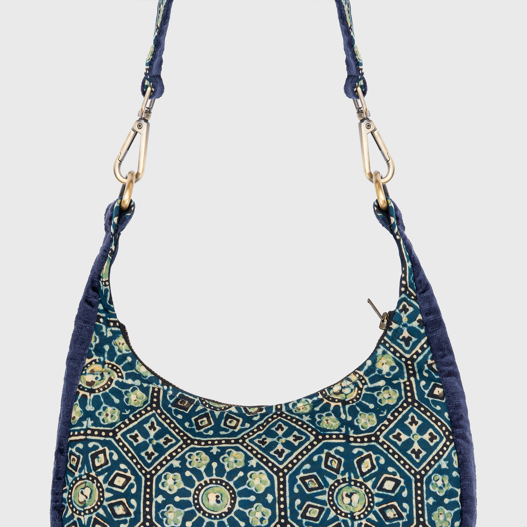 Ajrakh Shoulder Bag Green