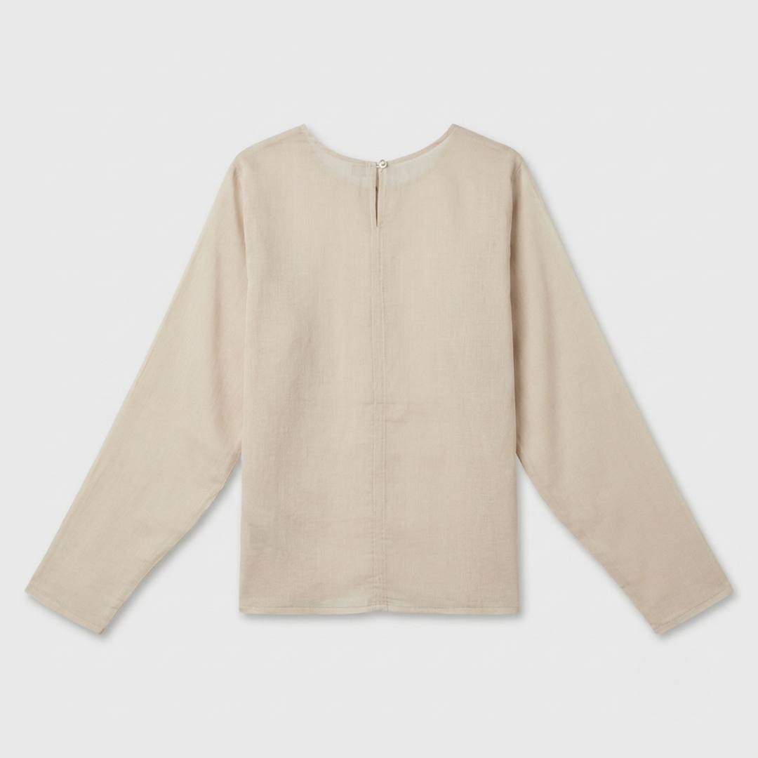 Sand Beige Sheer Top