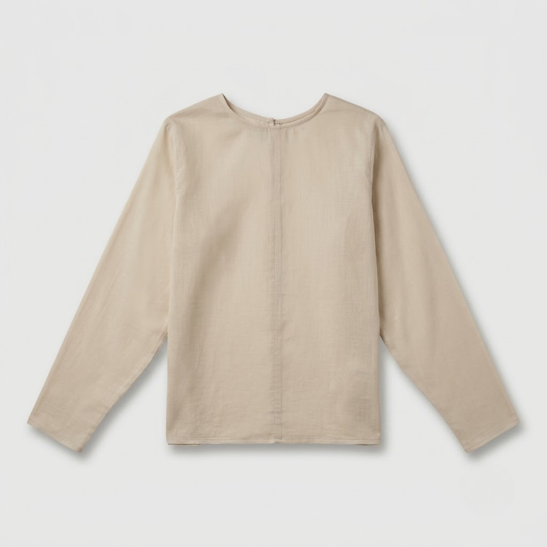 Sand Beige Sheer Top