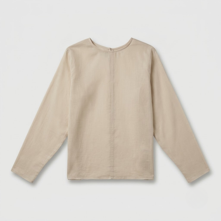 Sand Beige Sheer Top