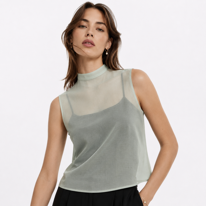 Sage Sheer Top