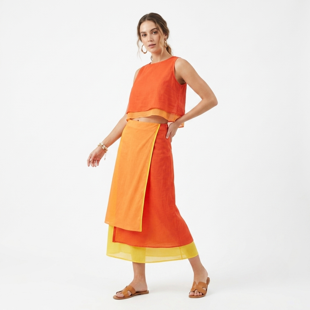 Sunset Orange Two-Piece Set