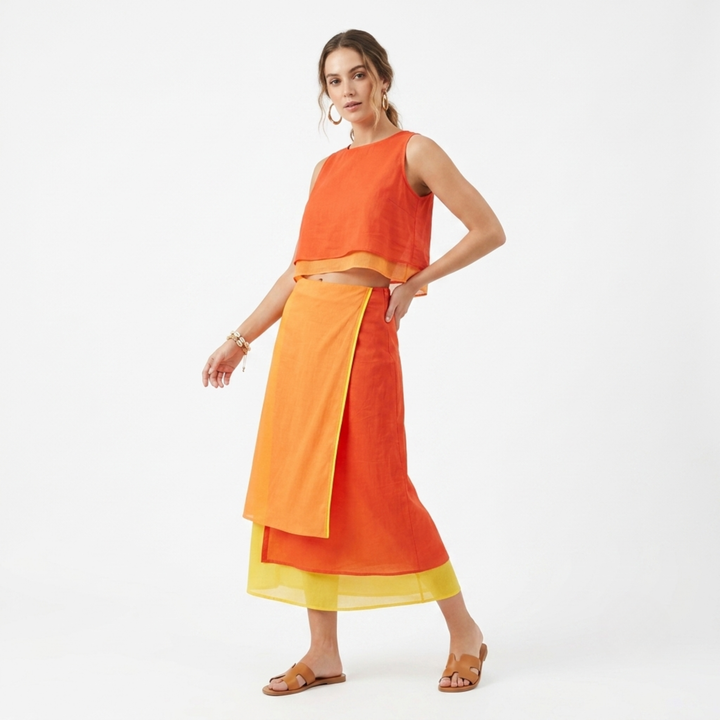 Sunset Orange Two-Piece Set
