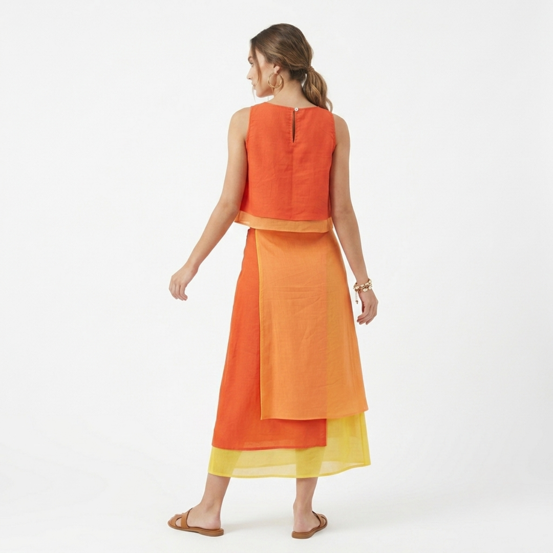 Sunset Orange Two-Piece Set