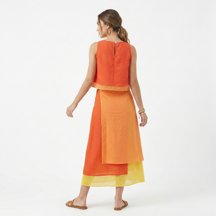 Sunset Orange Two-Piece Set
