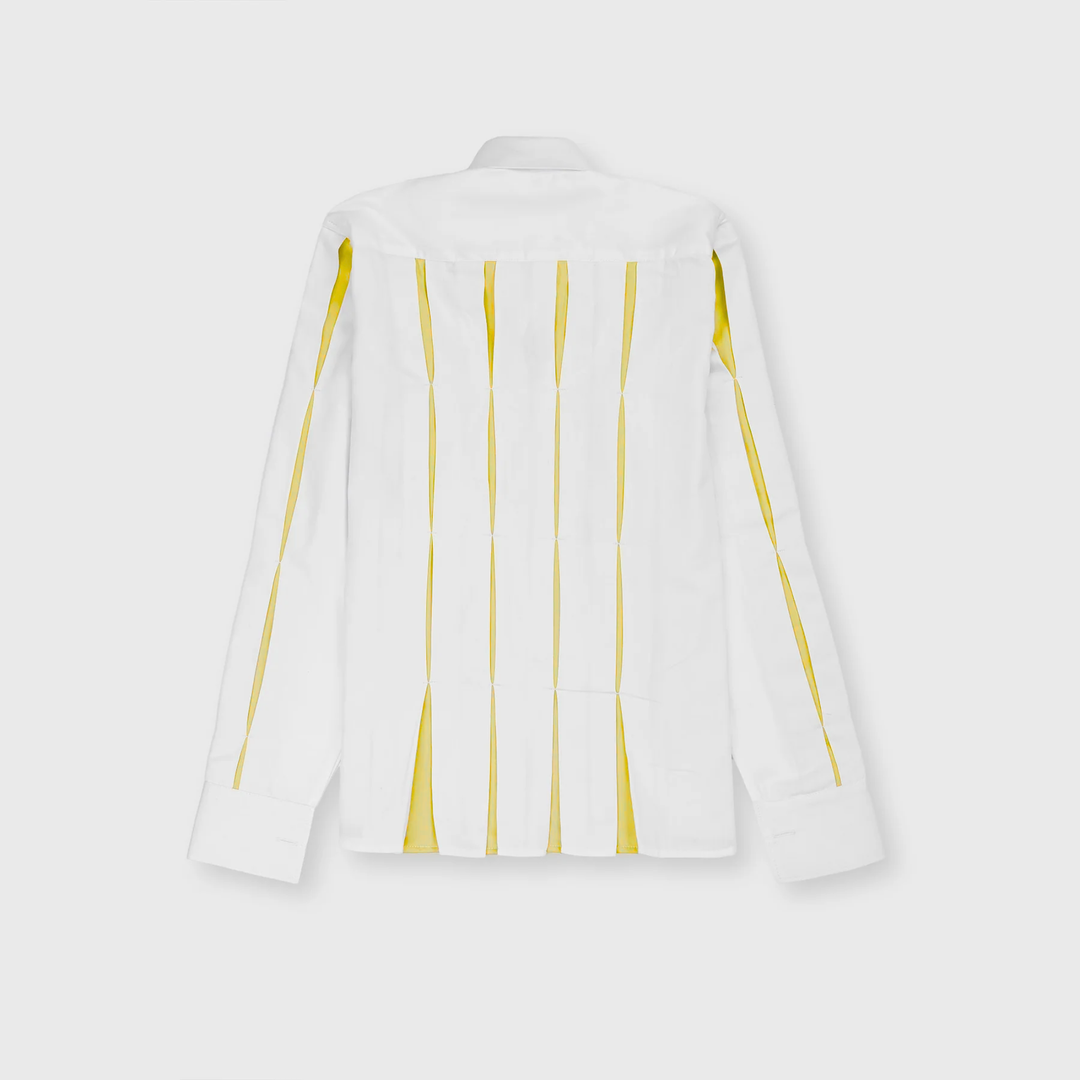 Cropped Pleated Shirt Yellow