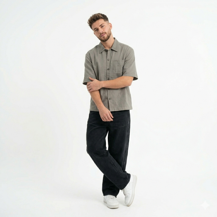Boxy Fit Shirt Grey