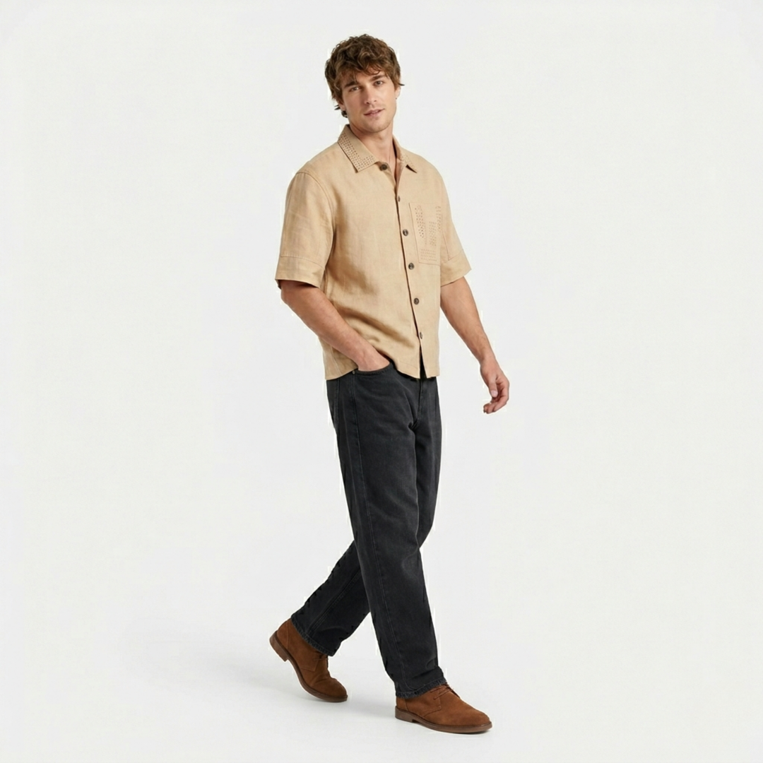 Boxy Fit Shirt Beige