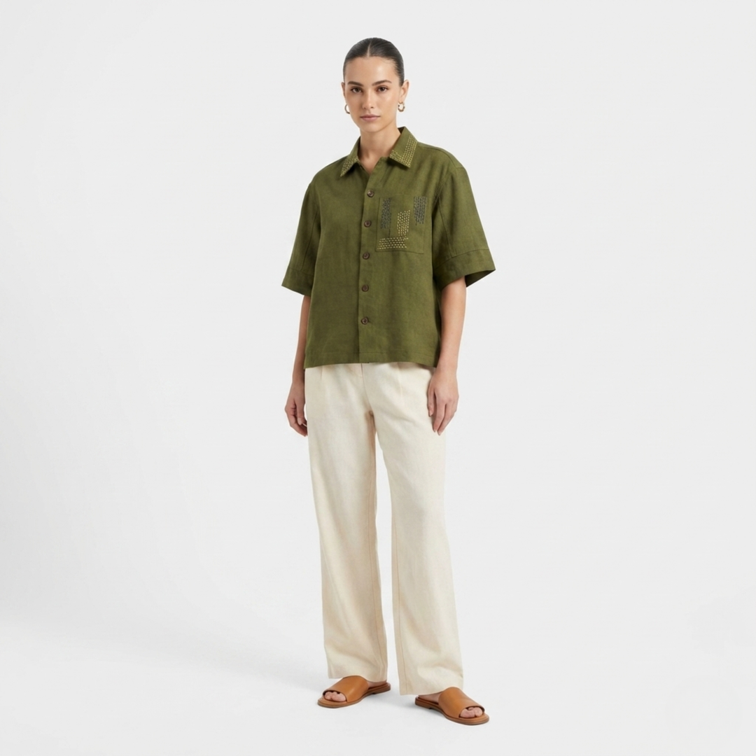 Boxy Fit Shirt Olive