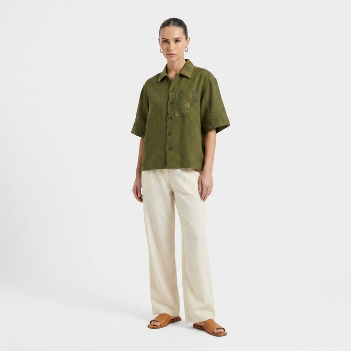 Boxy Fit Shirt Olive