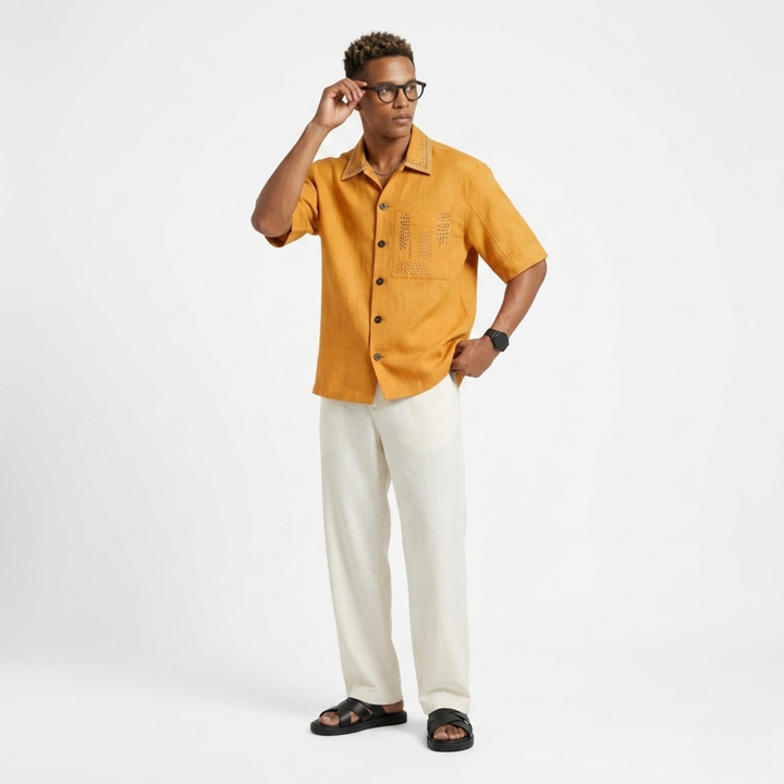 Boxy Fit Shirt Mustard