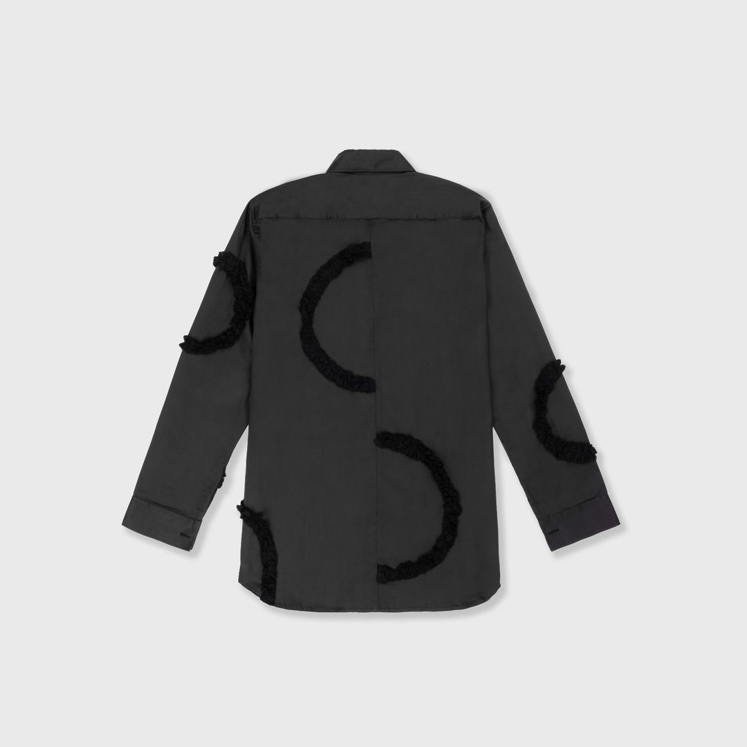 Black Frill Detail Long Shirt
