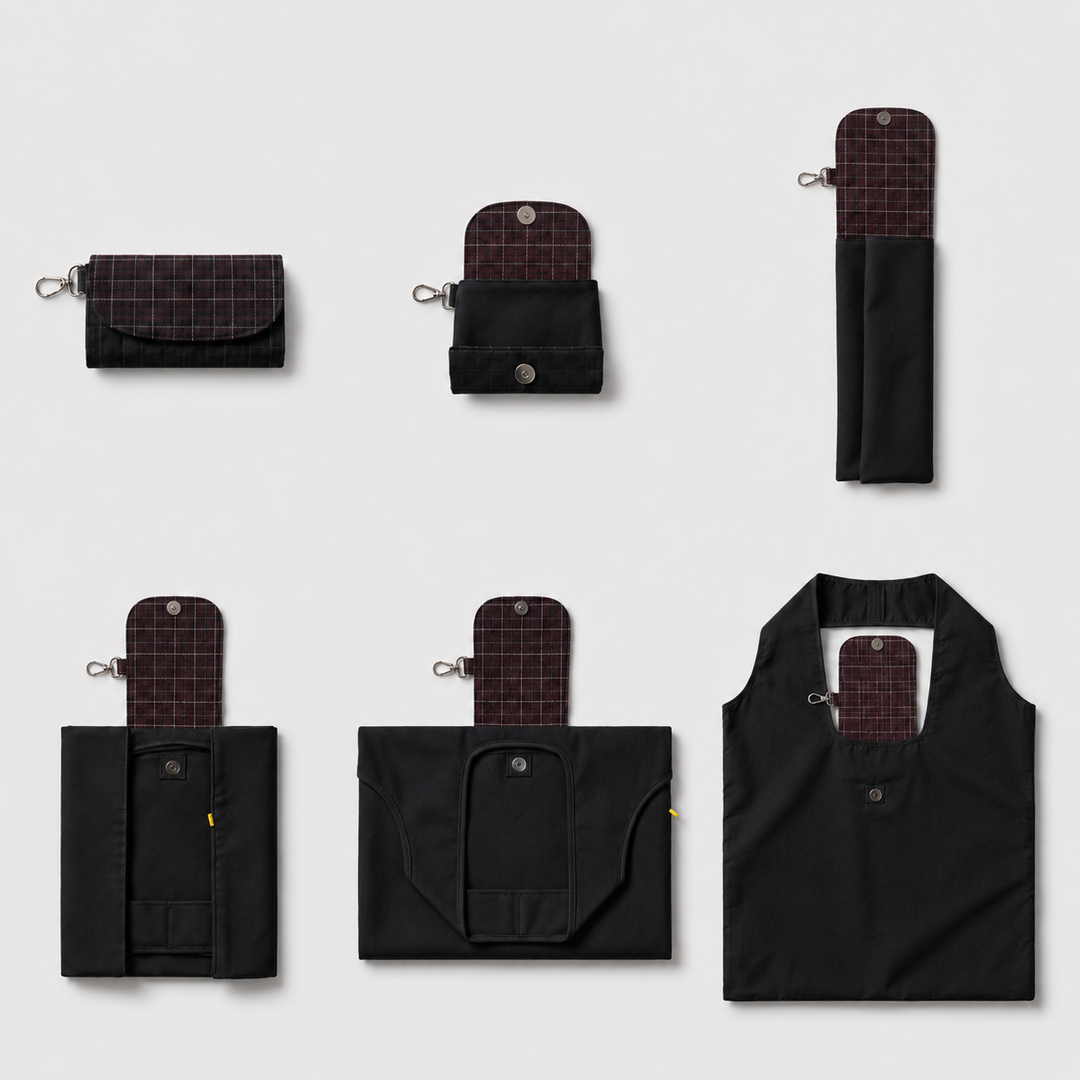 Roll Up Shopper Black