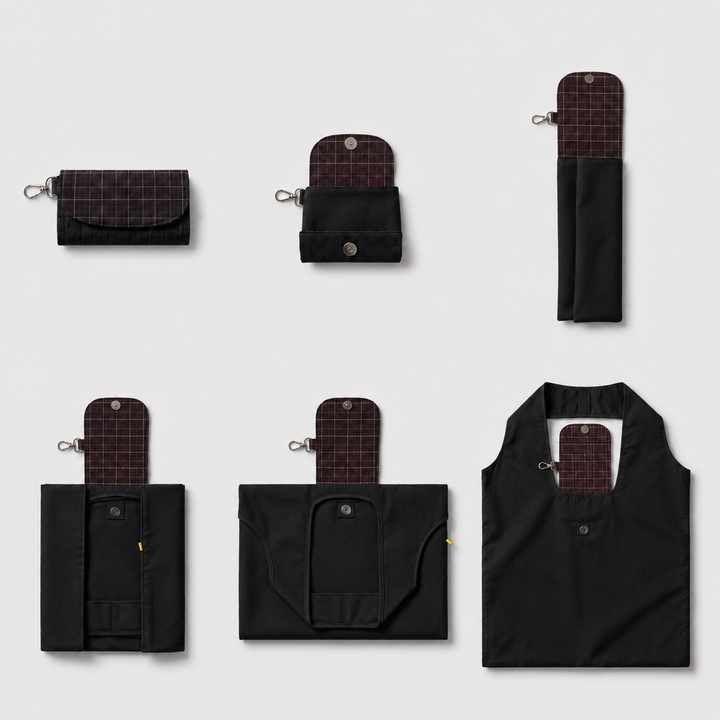 Roll Up Shopper Black