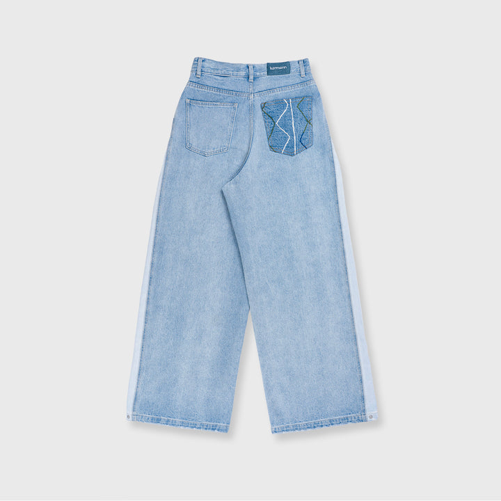 Dual-Tone Wide Denim