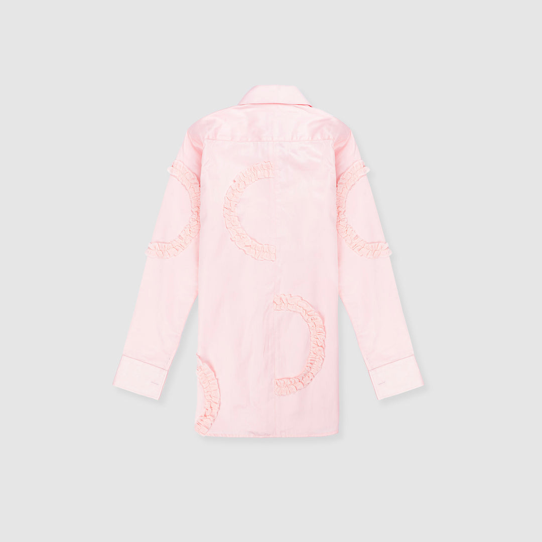 Frill Detail Long Shirt Pink