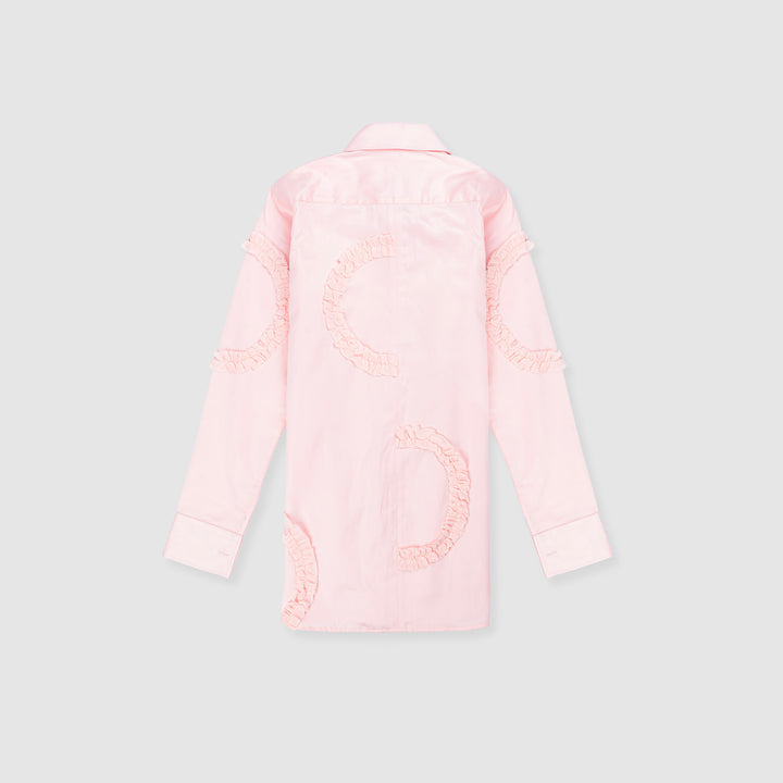 Frill Detail Long Shirt Pink