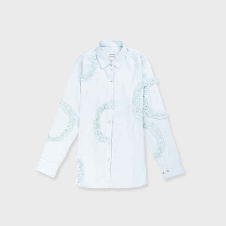 Frill Detail Long Shirt Mint