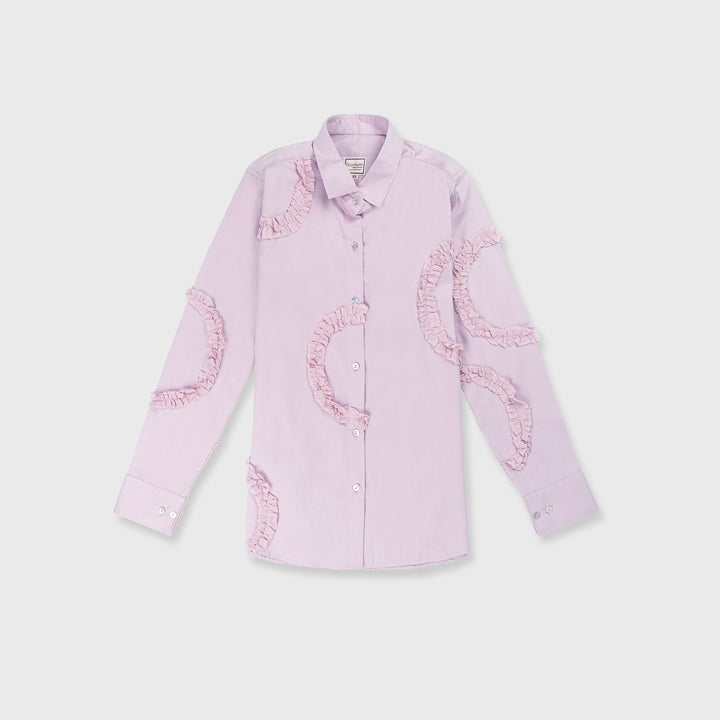 Frill Detail Long Shirt Lilac