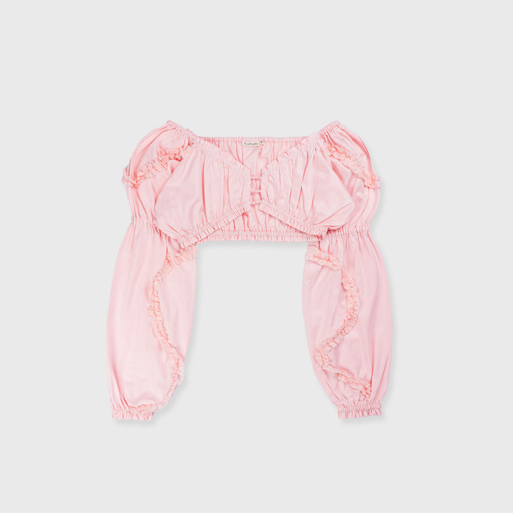 Peasant Crop Top Pink