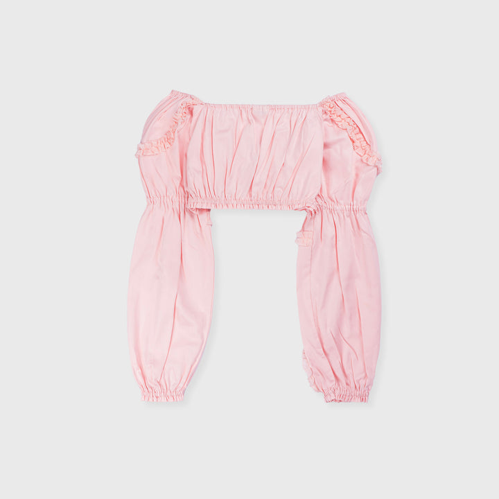 Peasant Crop Top Pink