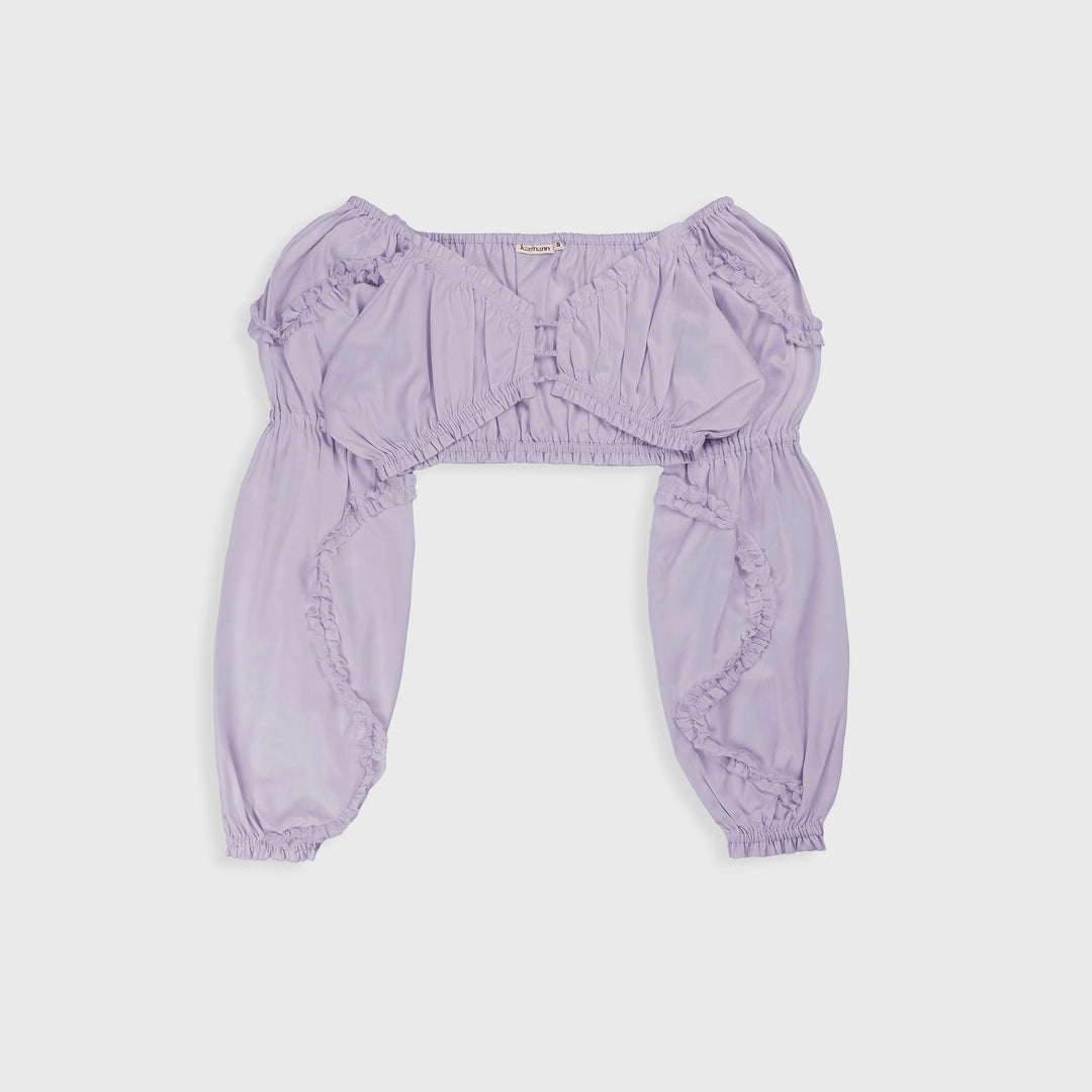 Peasant Crop Top Lilac
