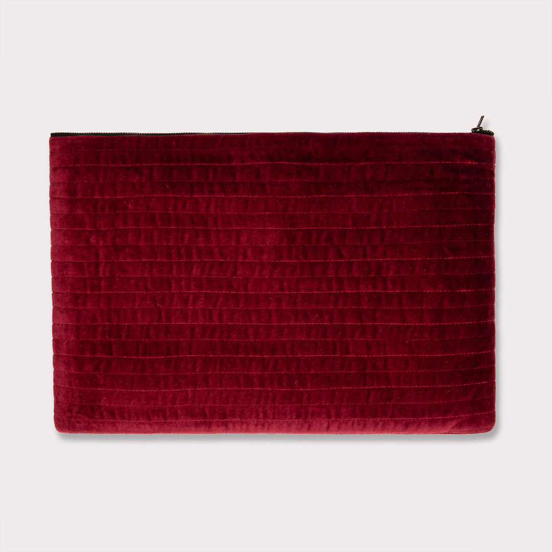 Velvet Laptop Zipper - Maroon