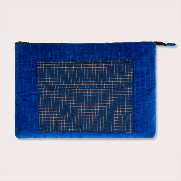 Velvet Laptop Zipper - Blue