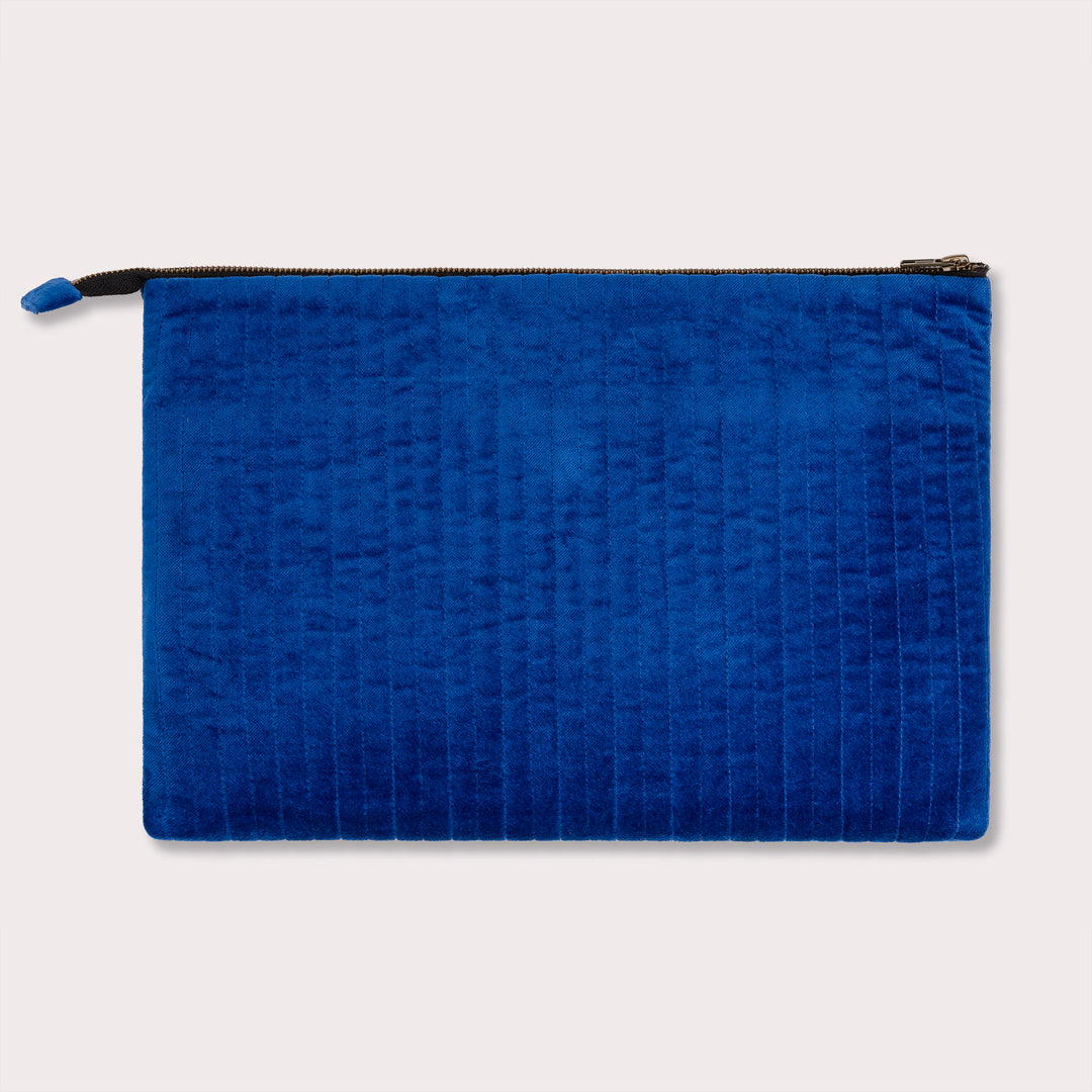 Velvet Laptop Zipper - Blue