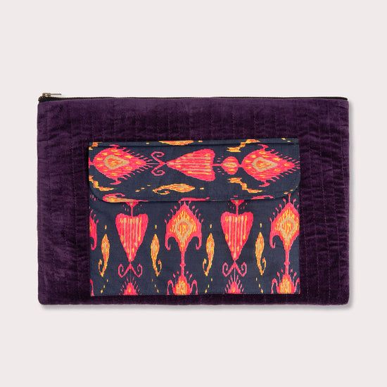 Velvet Laptop Zipper - Wine