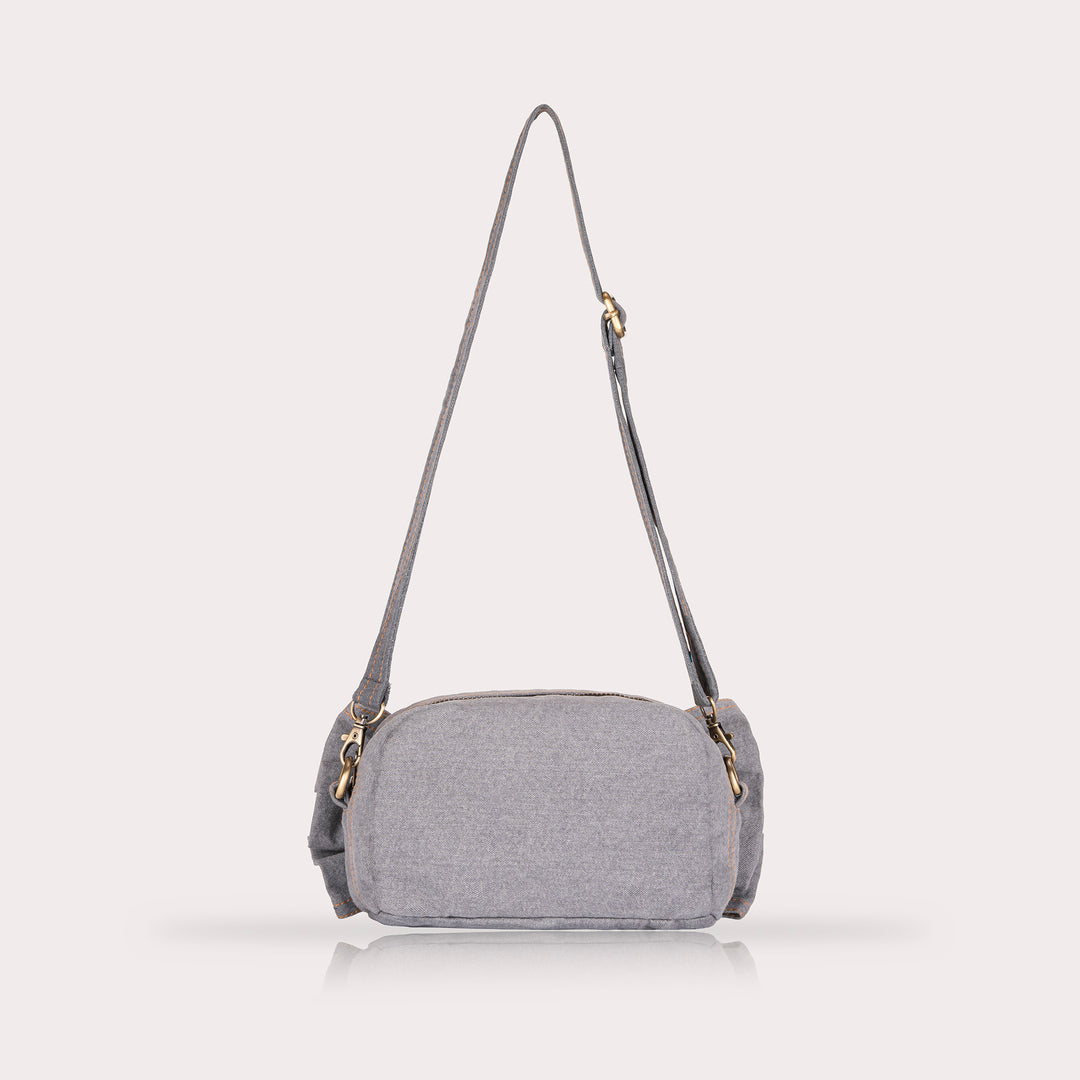 Denim Bow Bag Grey