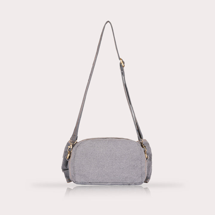 Denim Bow Bag Grey