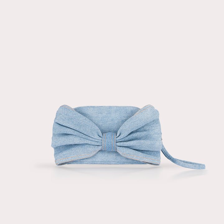Denim Bow Bag Light Blue