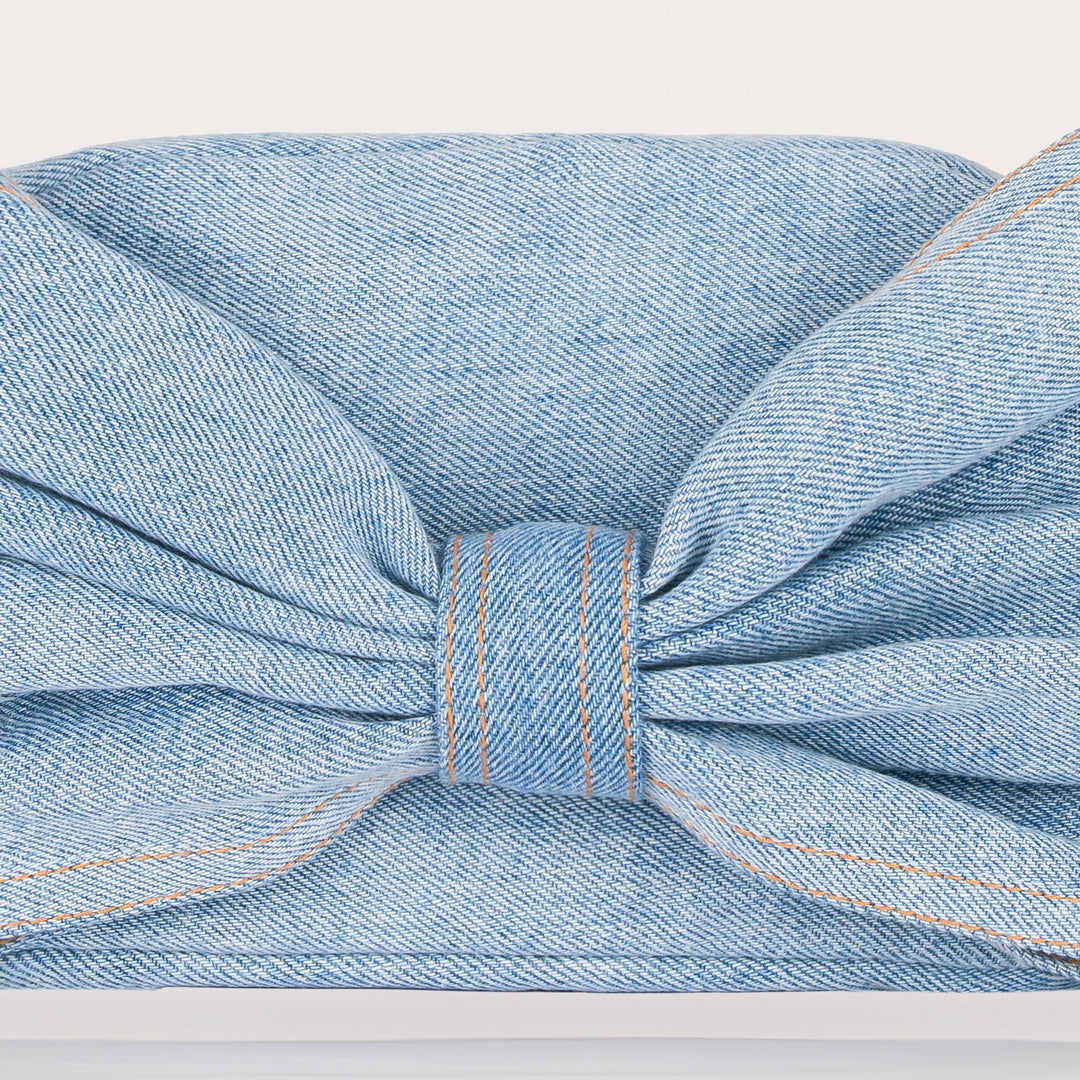 Denim Bow Bag Light Blue