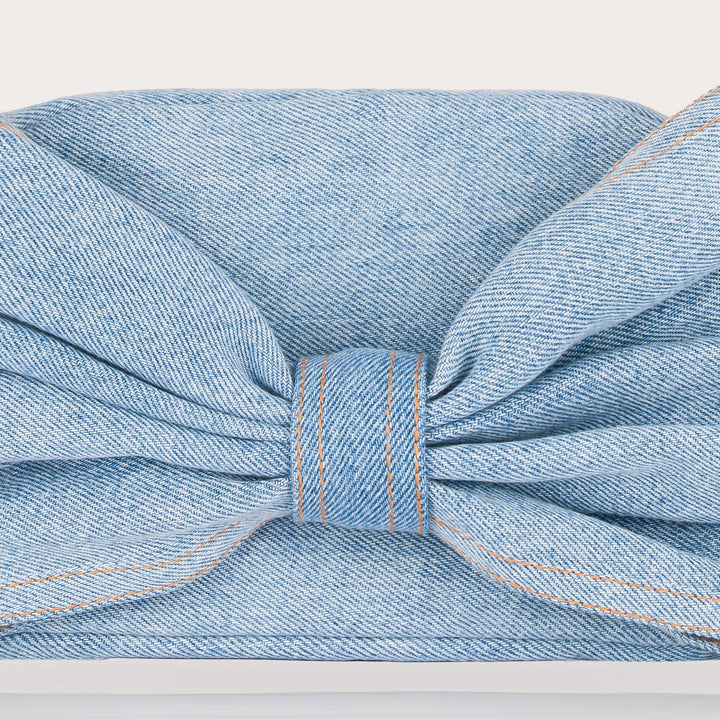 Denim Bow Bag Light Blue