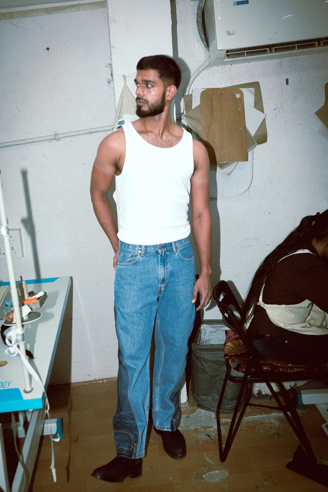 Upside Down Denim Pants