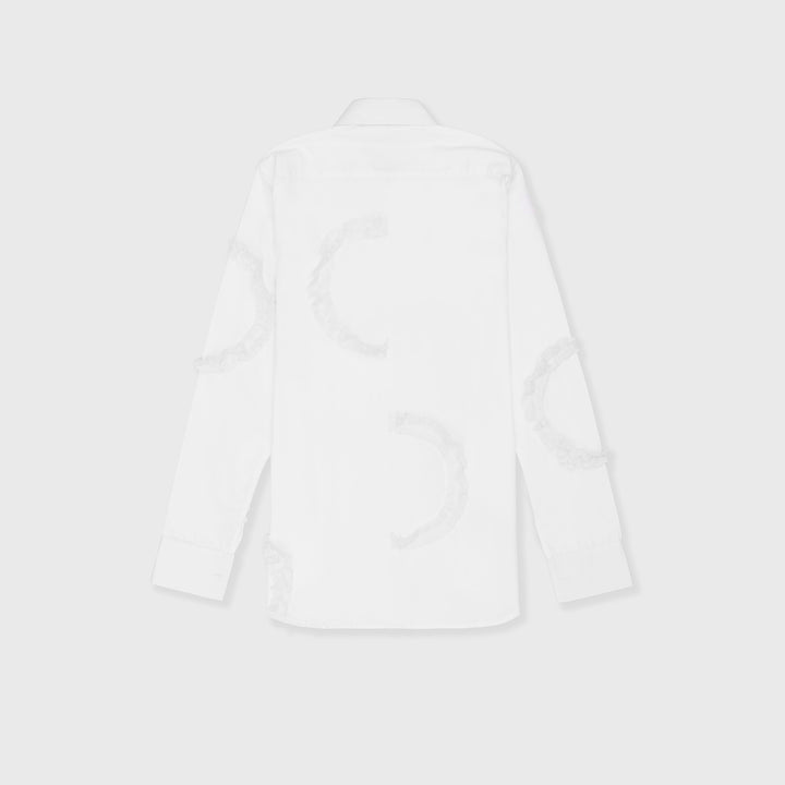 White Frill Detail Long Shirt