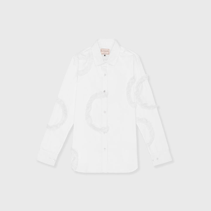 White Frill Detail Long Shirt