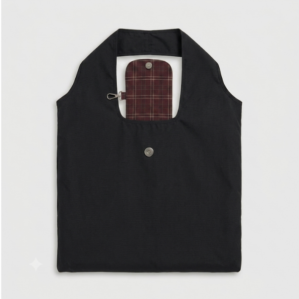 Roll Up Shopper Black