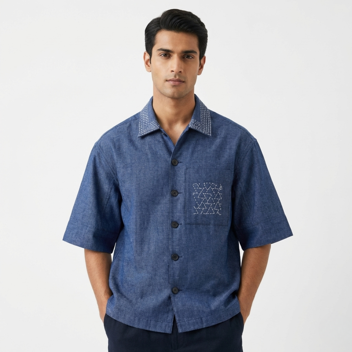 Boxy Fit Shirt Blue